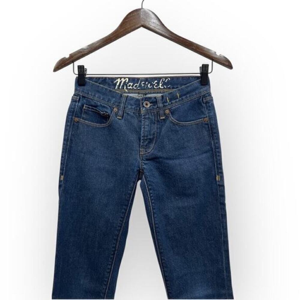 Madewell Super Low Rise Slim Cropped Jeans with Side Zip in Dark Wash size 24
